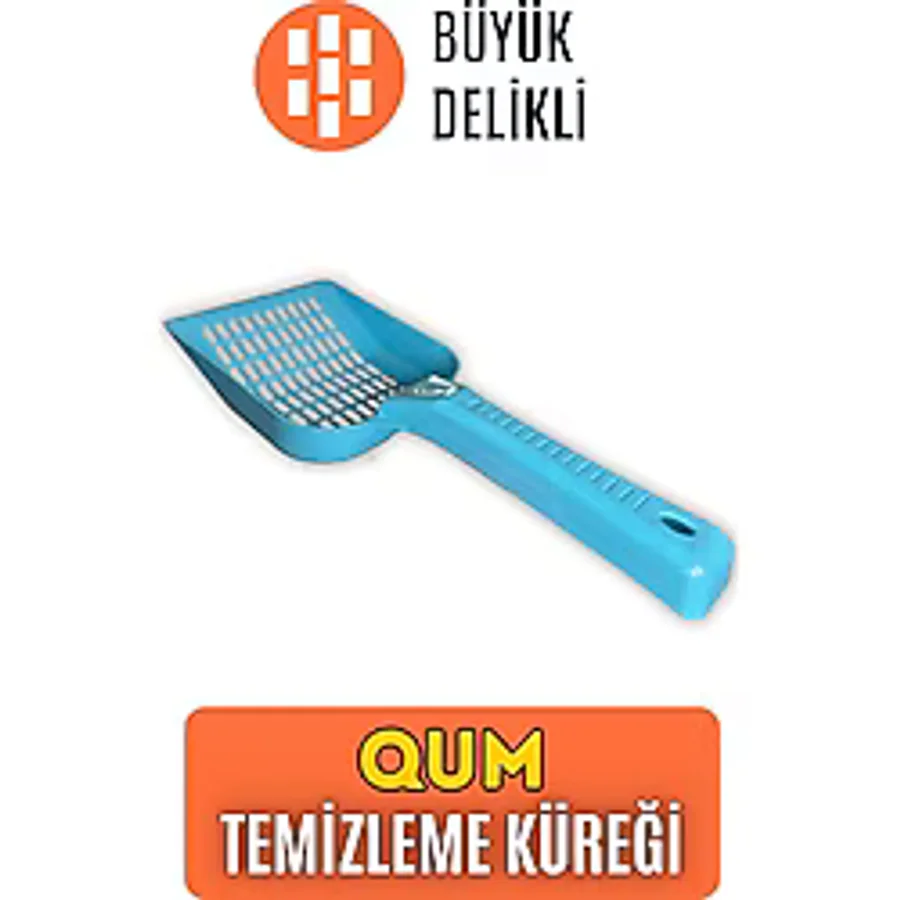 pawdaz Qum Küreği - Büyük Delikli Büyük Kum Küreği ( Iri Taneli Kedi Kumları İçin ) - Mavi