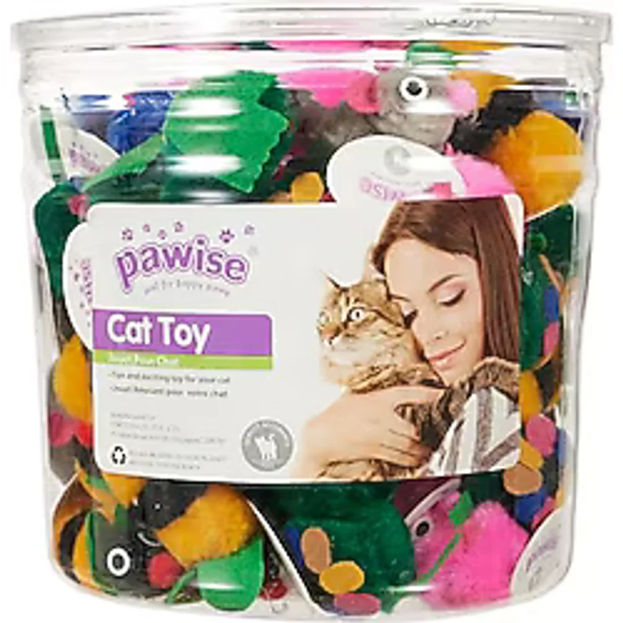 Pawise Kedi Oyuncağı Karışık Hayvan 72 Adet Kutulu