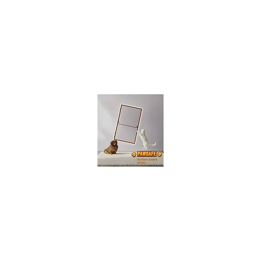 Pawsafe Menteşeli Kapı Sineklik Sistemi - Kedi Dostu Palace Aluminium - Maun - 70 x 180