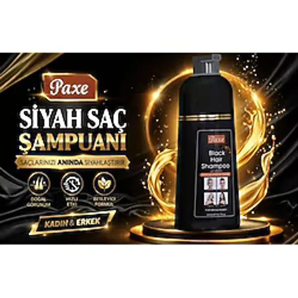 Paxe Black Hair Shampoo Beyaz Saç Kapatıcı Şampuan Siyah Renk 400ML