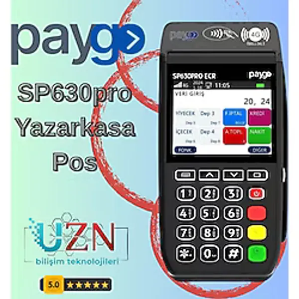 Paygo SP630 Pro Yeni Nesil Yazar Kasa Pos - Temassız ve 4G Destekli Ergonomik Tuş Takımı
