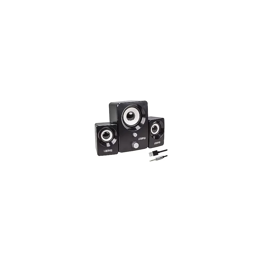 Pazariz 2+1 USB Ses Sistemi Speaker 6W Rms Hoparlör Bilgisayar Laptop Cep Telefonu - Siyah