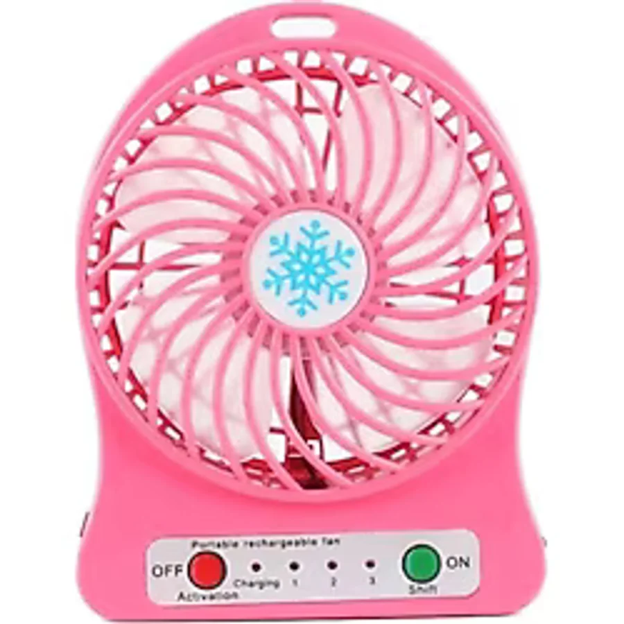 Pazariz Pazarız 3 Kademeli Masa Üstü ve Araç Şarjlı Mini Vantilatör Fan Pervane - Pembe
