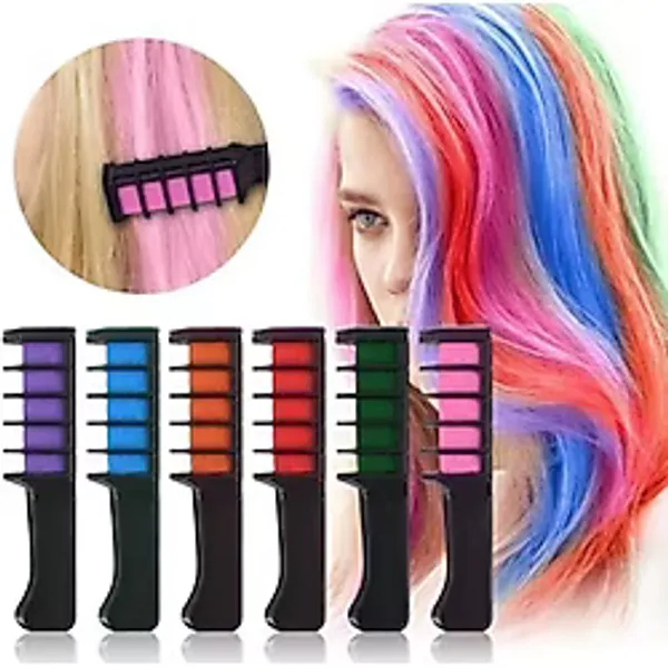 pazariz Rengarenk Saç Boyama Tebeşiri - Mini Taraklı Konsept Saç Boyama Seti Hair Chalk 12 Li Set