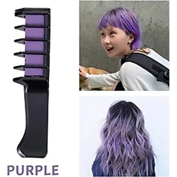 pazariz Rengarenk Saç Boyama Tebeşiri - Mini Taraklı Konsept Saç Boyama Seti Hair Chalk Mor
