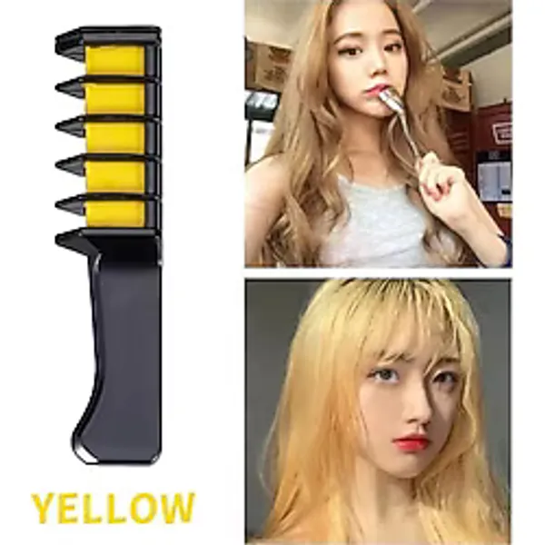 Pazariz Rengarenk Saç Boyama Tebeşiri - Mini Taraklı Konsept Saç Boyama Seti Hair Chalk - SARI