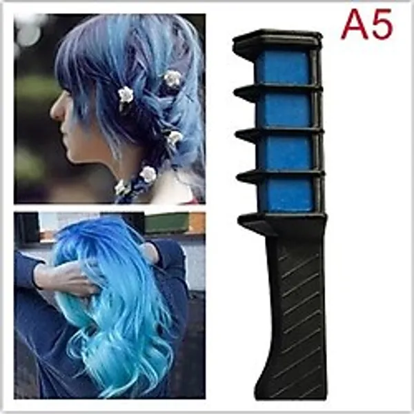 Pazariz Rengarenk Saç Boyama Tebeşiri - Mini Taraklı Konsept Saç Boyama Seti Hair Chalk Koyu Mavi