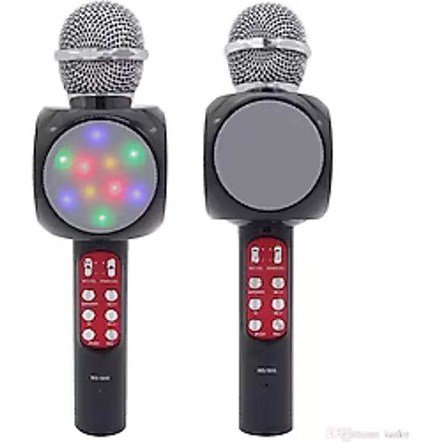 Pazariz WS-1816 LED Işıklı Karaoke Mikrofon, Bluetooth Hoparlör Mp3;