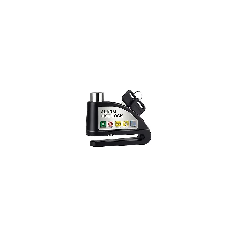PC1505 Alarm Disk Kilidi Seti, Fren Kilidi, Hırsızlığa Karşı Su Geçirmez 110 Db 7 mm Pin 1,5 M Hatırlatma Kablosu Motosikletler İçin Scooter Taşıma Çantası - Option-1