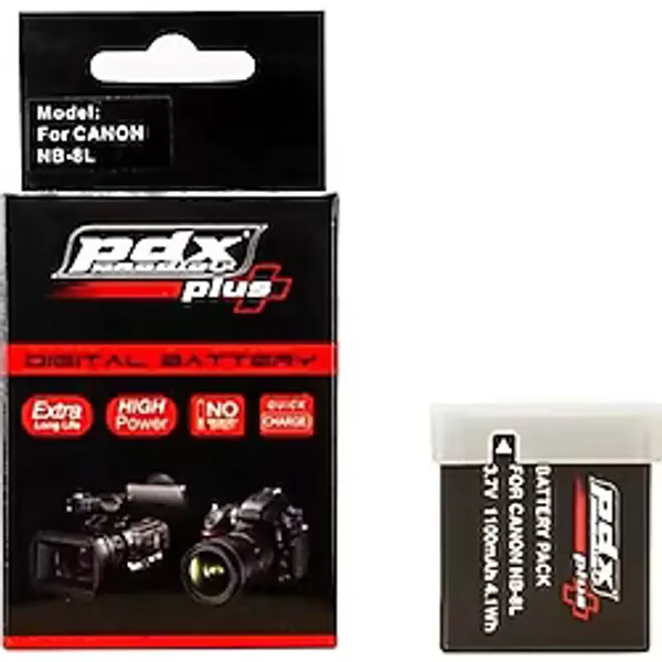PDX Plus,Canon ile uyumlu NB-8L Powershot Fotoğraf Makinesi Bataryası.