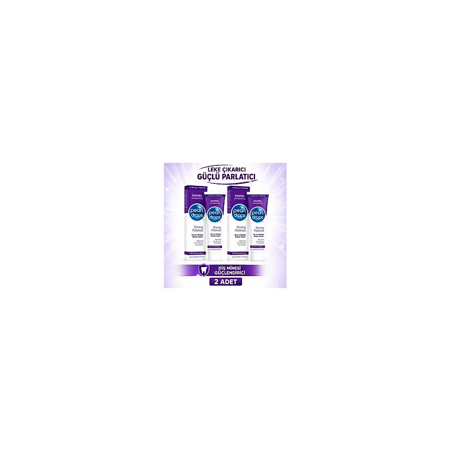 Pearl Drops Strong Polished -2 Adet- Leke Çıkarıcı Beyazlatıcı Diş Macunu ,Güçlü Parlatıcı, Diş Minesini Korur 75 ml