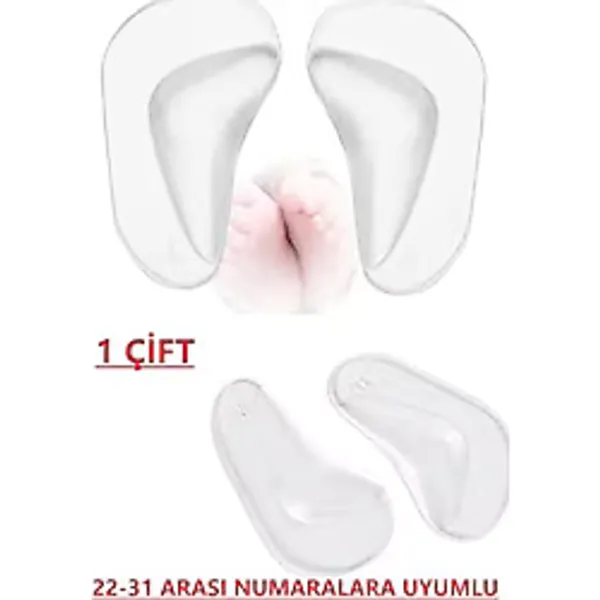 Pediatrik Bebek Kız ve Erkek Çocuk İçin Düztabanlık İçe Basma Önleyici Silikon Ayak Desteği Ortez Tabanlık, Ark Desteği, Düztaban Kemer Ortez Tabanlık, Ayak Tabanlığı, Çapraz BasmanTabanlığı