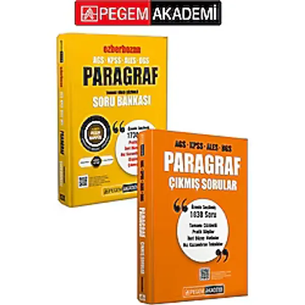 PEGEM AKADEMİ Paragraf Çıkmış Sorular + AGS-KPSS-ALES-DGS Ezberbozan Paragraf Tamamı Video Çözümlü S