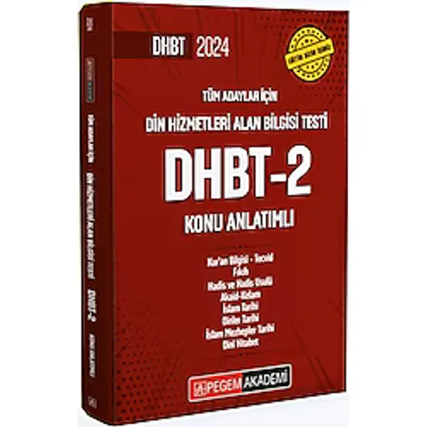 Pegem Akademi Yayıncılık 2024 Din Hizmetleri Alan Bilgisi Testi DHBT-2 Konu Anlatımlı