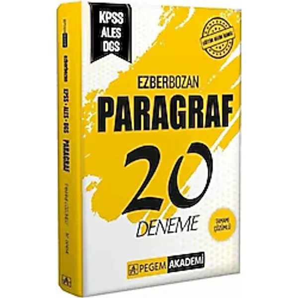 Pegem Akademi Yayıncılık KPSS ALES DGS Paragraf Ezberbozan 20 Deneme