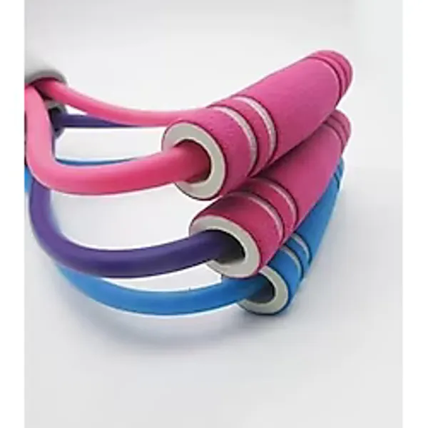 Pekial Egzersiz Spor Pilates Direnç Lastiği, Yumuşak Sünger Saplı, Vücut Geliştirme ve Şekillendirme, Pembe