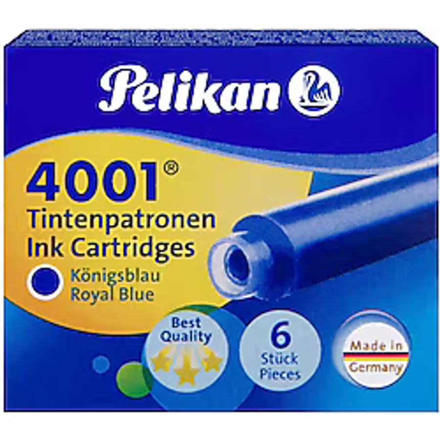 Pelikan 4001 Kısa 6'lı Dolma Kalem Kartuşu