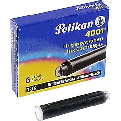 Pelikan 4001 Mürekkep Dolmakalem Kartuşu 6'Lı Siyah