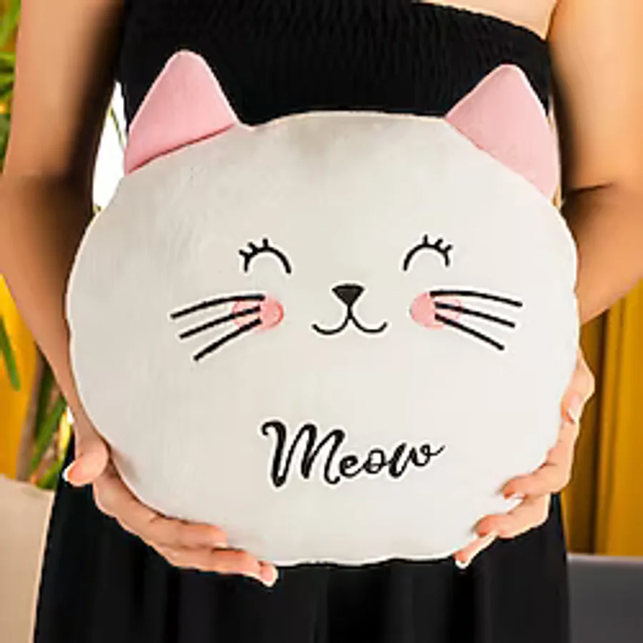 Peluş Kedi Yastık - Çok Renkli