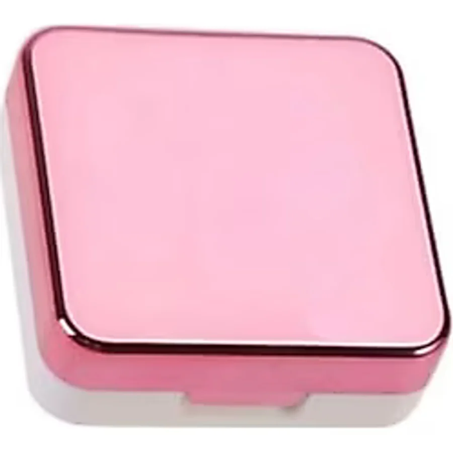Pembe Aynalı Seyahat Lens Kutusu - Solüsyon Kabı, Cımbız, Vantuz Aparatı, L-r Lens Hazneleri