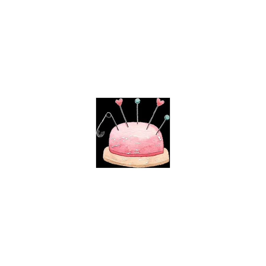 Pembe İğnelik ve Toplu İğneler Duvar Stickerı
