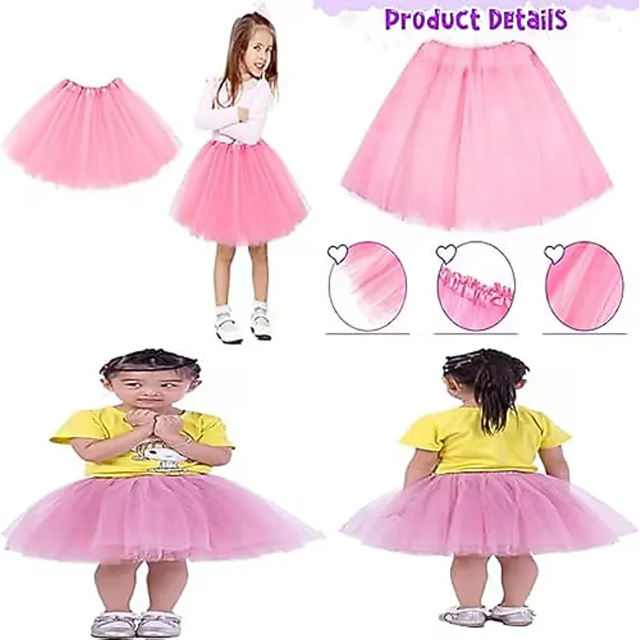 Pembe Renk Tütü Etek Bale Eteği Gösteri Eteği Çocuk Bebek Boy (3984)