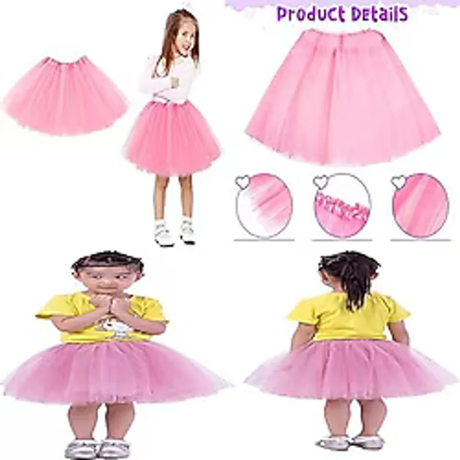 Pembe Renk Tütü Etek Bale Eteği Gösteri Eteği Çocuk Bebek Boy (3984)