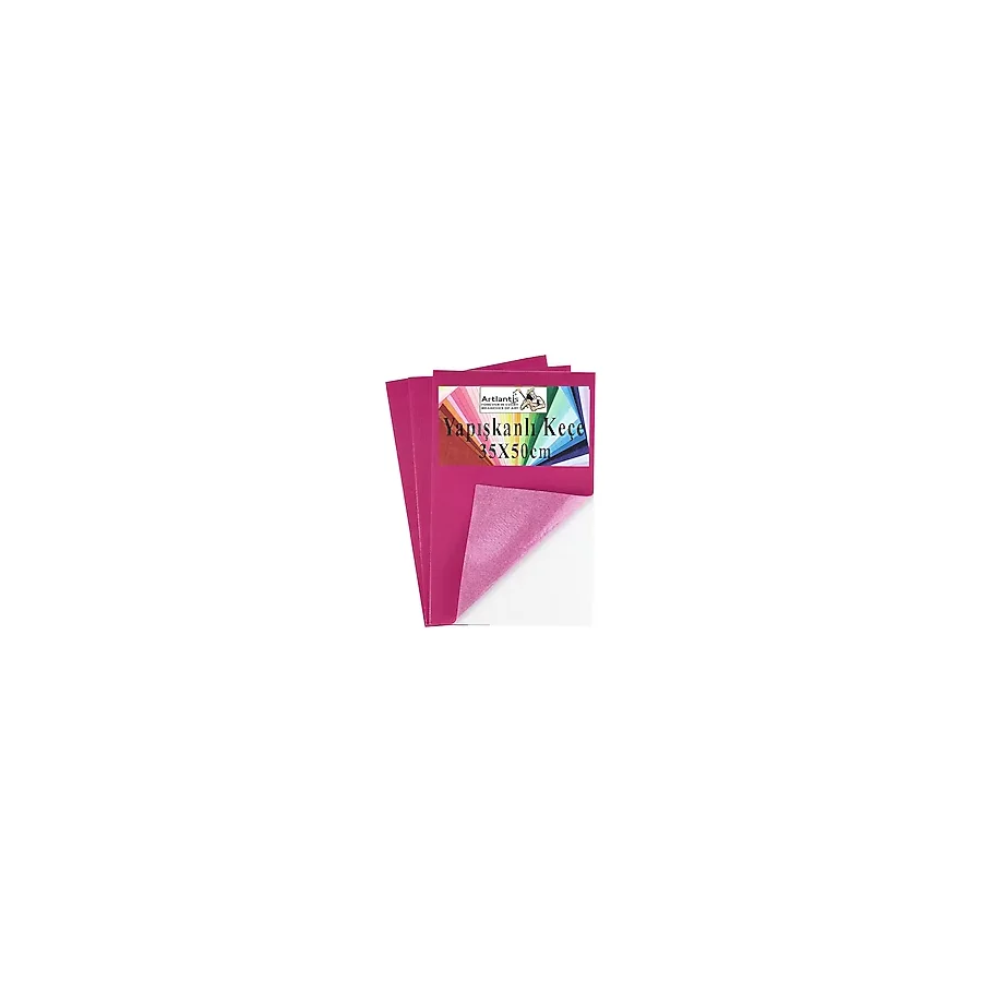 Pembe Yapışkanlı Keçe 35X50 Cm 3 Adet 2.0 Mm Kendinden Yapışkanlı Renkli Hobi Keçesi Elişi Keçe Kumaşı Anasınıfı