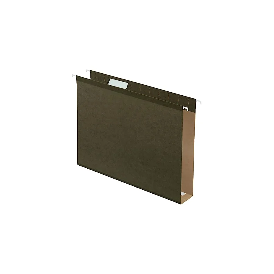 Pendaflex Ekstra Kapasiteli Güçlendirilmiş Askılı Dosya Klasörleri, 5 cm, Harf Boyutu, Standart yeşil, 1/5 Kesim, 25/BX (04152X2)