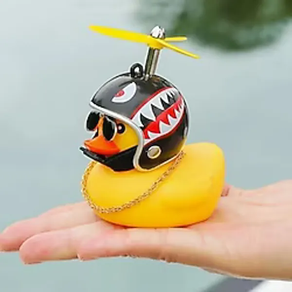 Pengfu Shop B Tarzı Sevimli Lastik Ördek Oyuncaklar Çocuk Oyuncakları Kask Tutkal Pervaneli Sarı Ördek Bebek Köpekbalığı Oyuncak Banyo Oyuncakları Araba Süsleri Odası Dekorasyonu Ogs7xj