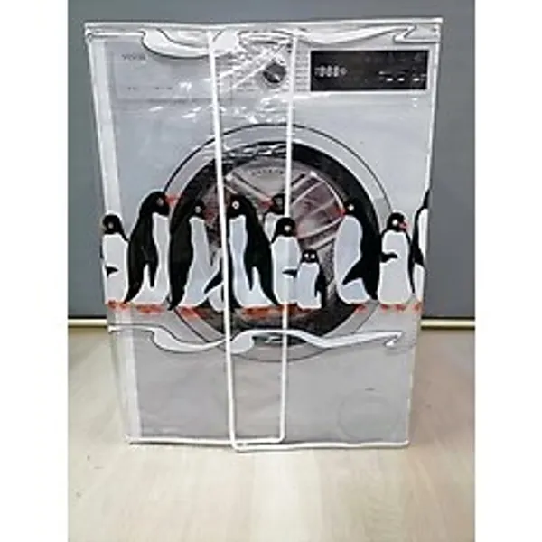 Penguen1 Desenli Şeffaf Çamaşır Makinesi Örtüsü 0,18 mm Kalınlığında