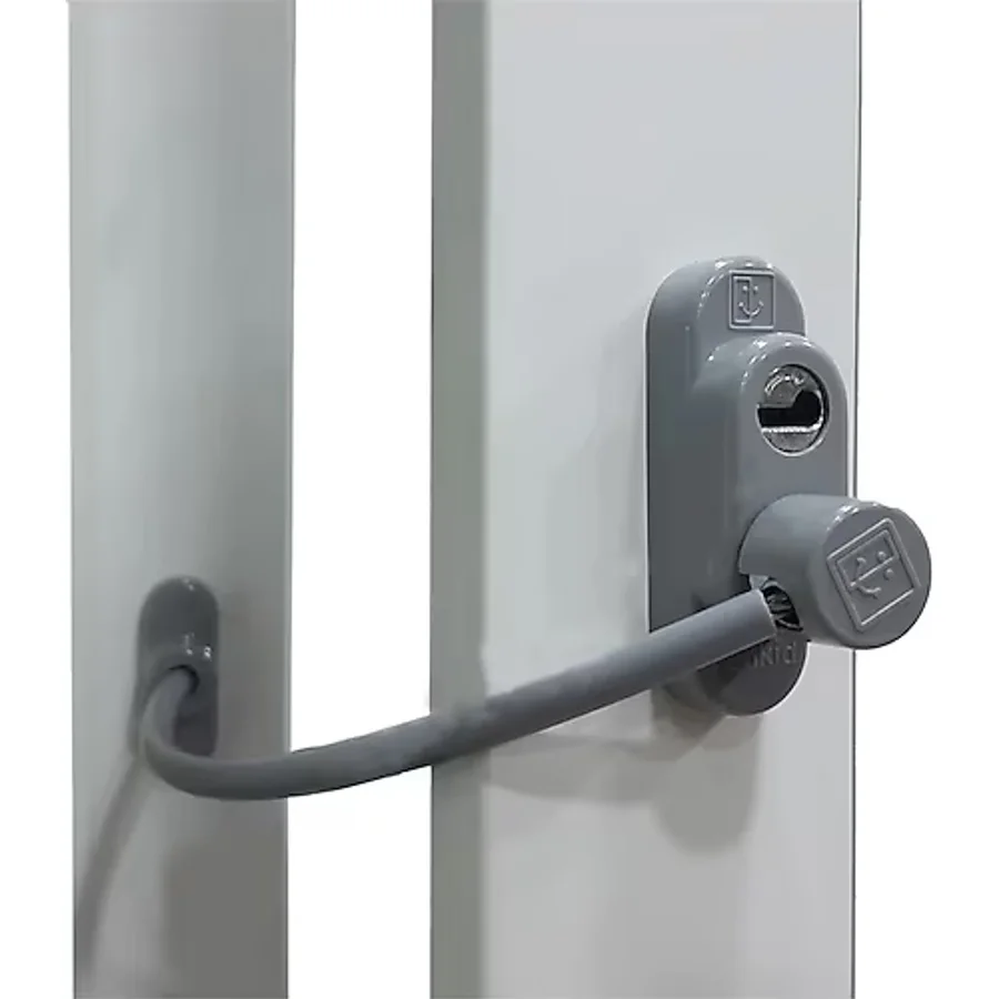 Penkid Çelik Halatlı Kablolu Pvc Pencere Çocuk Emniyet Kilidi Gri
