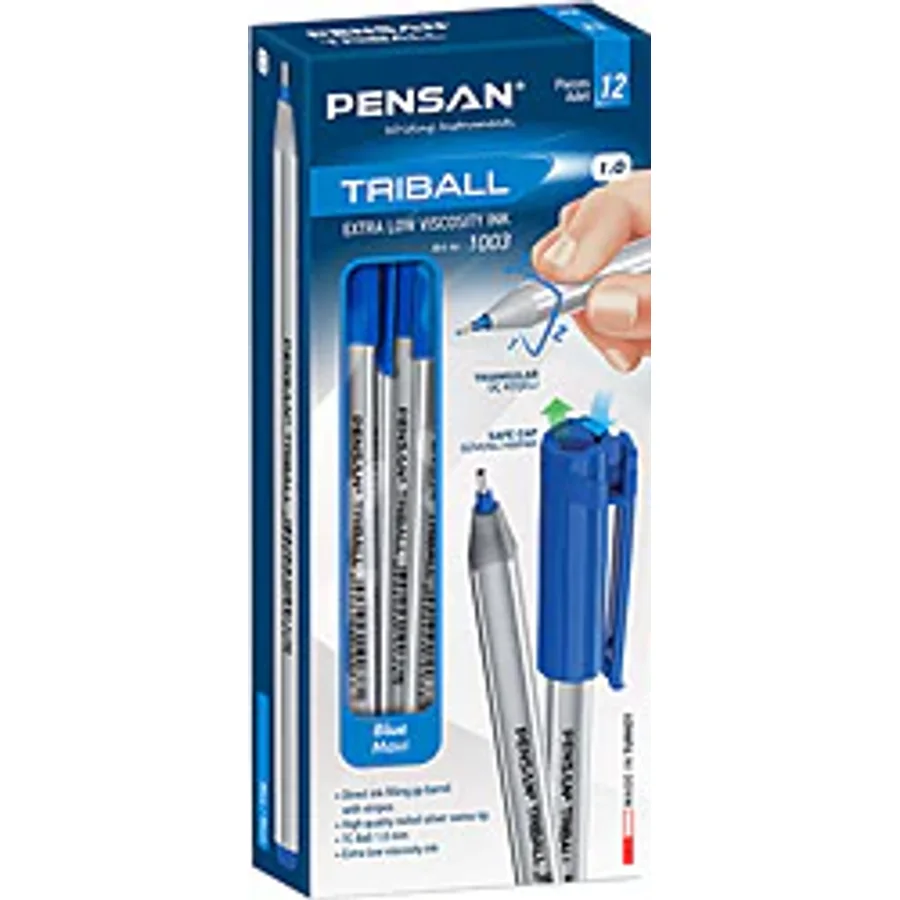 Pensan 1003 Triball 12'li Mavi Tükenmez Kalem
