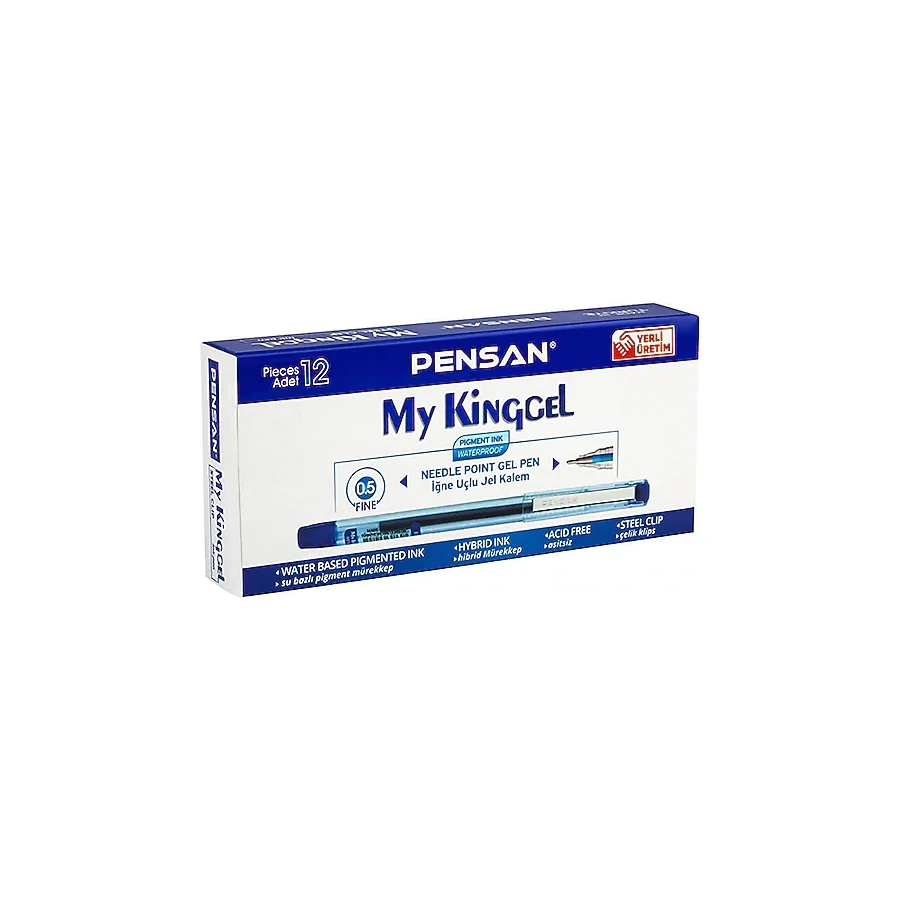 Pensan 6405 My King 0.5 mm 12'li Jel Kalem Mavi