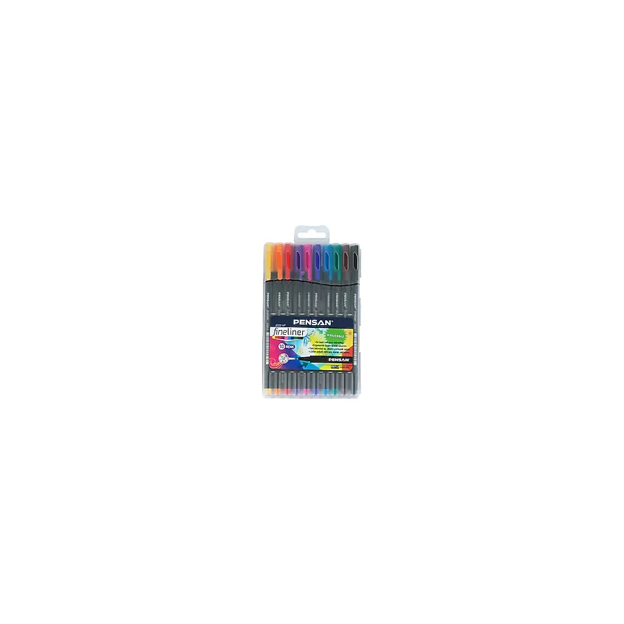 Pensan 6500 0.4 mm 10 Renk Plastik Kutu Fineliner