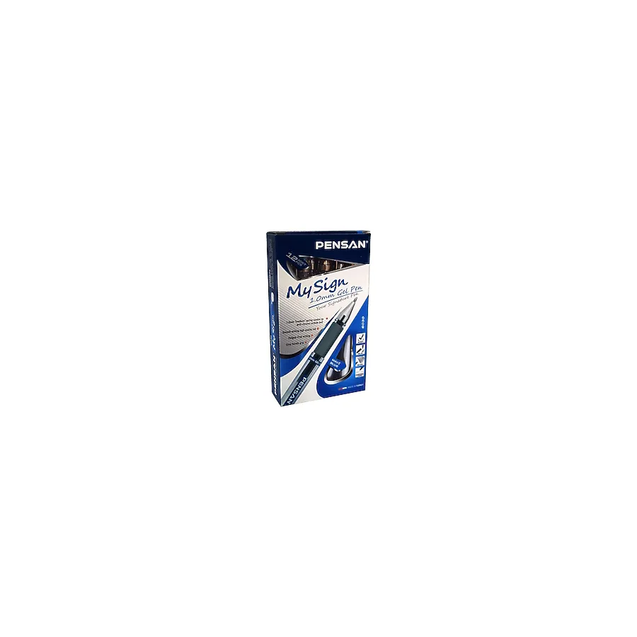 Pensan My Sign 1.0 mm 12'li Mavi Jel Roller Kalem