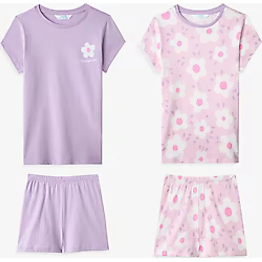 Penti Lila Kız Çocuk Floral Whispers Pamuklu 2'li Pijama Takımı