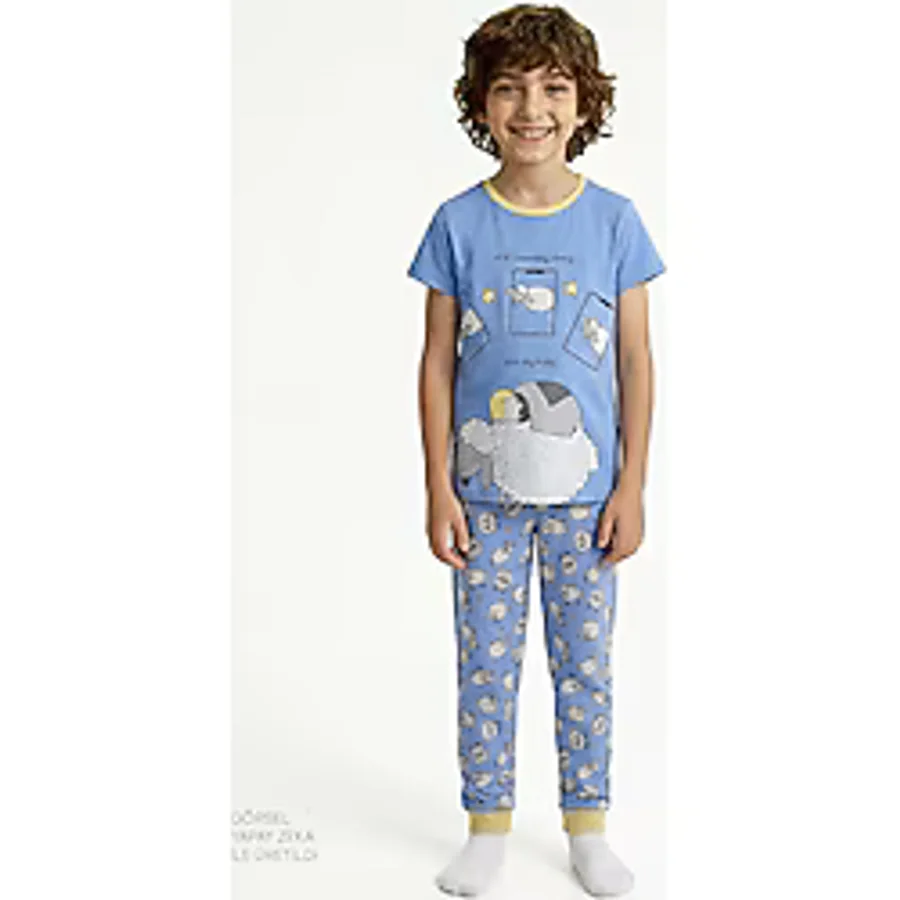 Penti Mavi Erkek Çocuk Sheepy Pamuklu 2'li Pijama Takımı