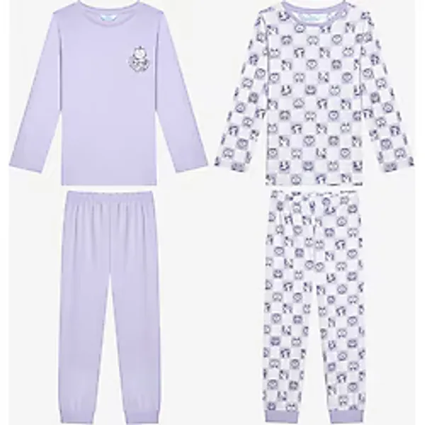 Penti Pamuklu Kız Çocuk Caticorn 2li Çok Renkli Pijama Takımı - Açık Lila - 9 - 10 Yaş