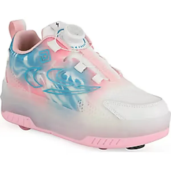 Pepino Çocuk Paten Spor Ayakkabı Tabanı Tekerlekli Çevirmeli Döner Kilitli Mekanizma Nefes Alabilir Taban Sneaker 2227 - Beyaz - Pembe - Turkuaz - 31