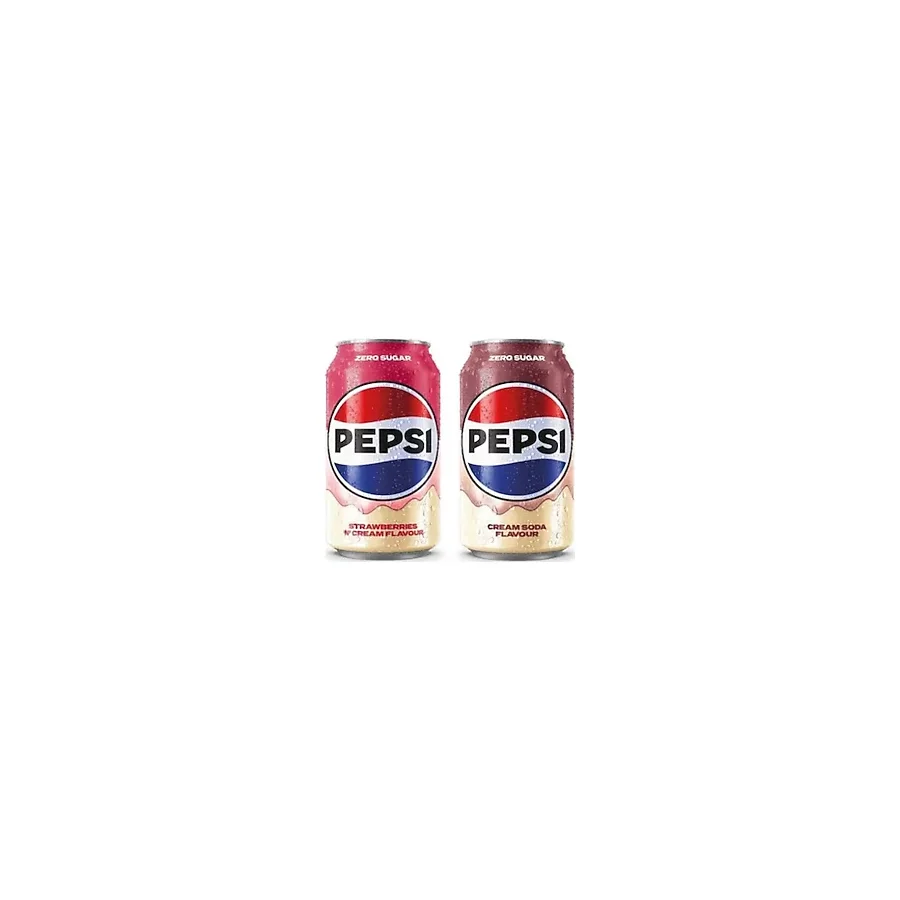 Pepsi Strawberries 'N Cream Flavour Zero Sugar - Karışık Aromalı Şekersiz Tatlandırıcılı Gazlı İçecek 330 Ml (2 Adet)