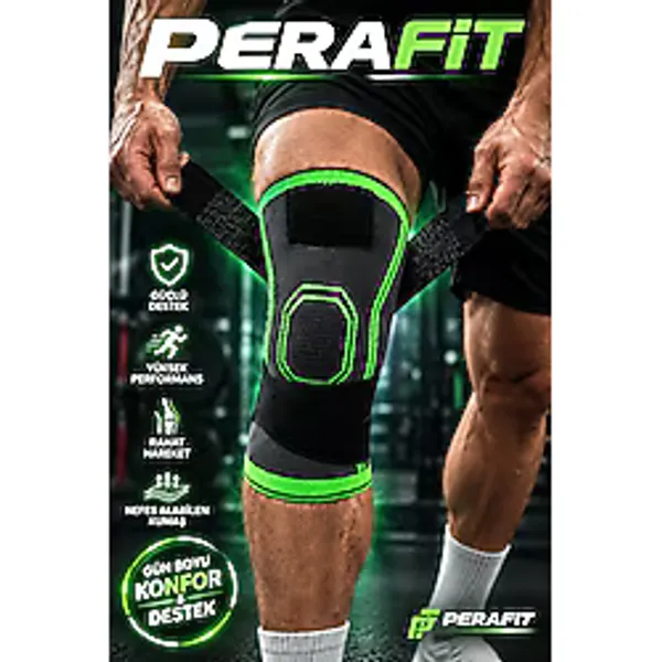 Perafit Premium Patella Destekli Çapraz Bandajlı Dizlik Menisküs ve Diz Bağlarını Destekleyen Sporcu Dizliği Koşu, Fitness, Yürüyüş ve Günlük Kullanım İçin Ayarlanabilir Ortopedik Diz Koruyucu 1 ade