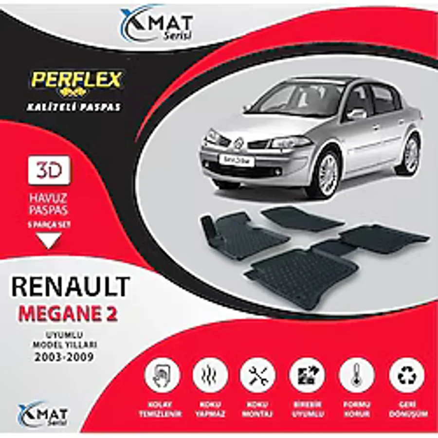 Perflex Paspas 3D Havuzlu X-Mat Megane 2 2003-2009