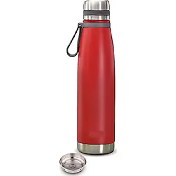 Periboia Çift Kat Paslanmaz Çelik Bardaklı 850 ml Taşıma Şeritli Termos Kamp Bebek Mama TERMOSU-8691 - Tek Renk - 1 lt