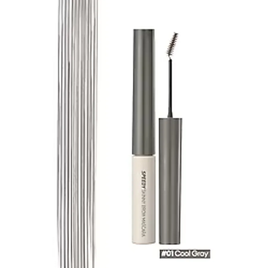 PERIPERA Renkli ve Sabitleyici Kaş Maskarası PERIPERA Speedy Skinny Brow Mascara 01 Cool Gray