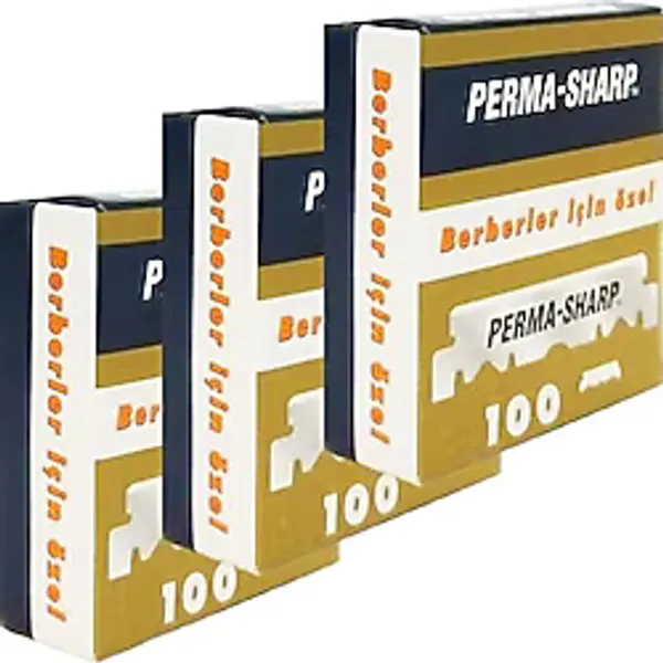 Perma Sharp Berber Jileti, 100'lü Paket, Yarım Tıraş Bıçağı, Ustura Uyumlu Permasharp Jilet (3)