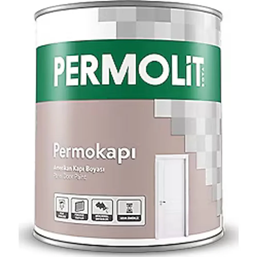 Permolit Beyaz Sentetik Amerikan Panel Kapı Boyası 2,5 Lt - Ahşap ve Metal Yüzeyler İçin Dayanıklı İç/Dış Mekan Kullanımı