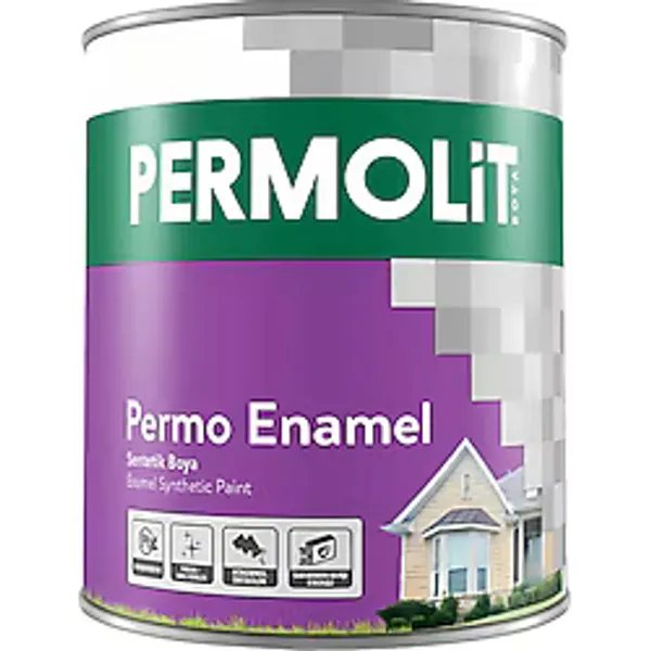 Permolit Permoenamel Sentetik Yağlı Boya 0,25L - 0,75L - 2,5l Çok Amaçlı Ahşap ve Metal Boyası, Dayanıklı, Koruyucu ve Uzun Ömürlü Boya,yüksek Örtücülük - 0,250L - Beyaz