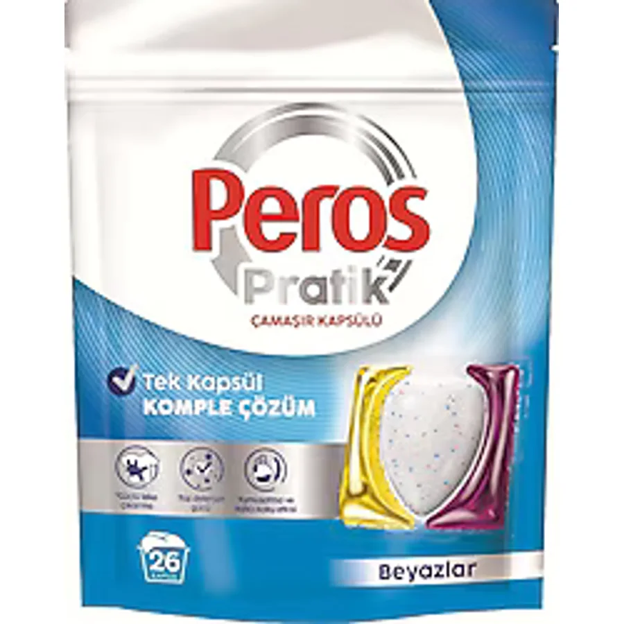 Peros Pratik Beyazlar için Kapsül Çamaşır Deterjanı 26'lı