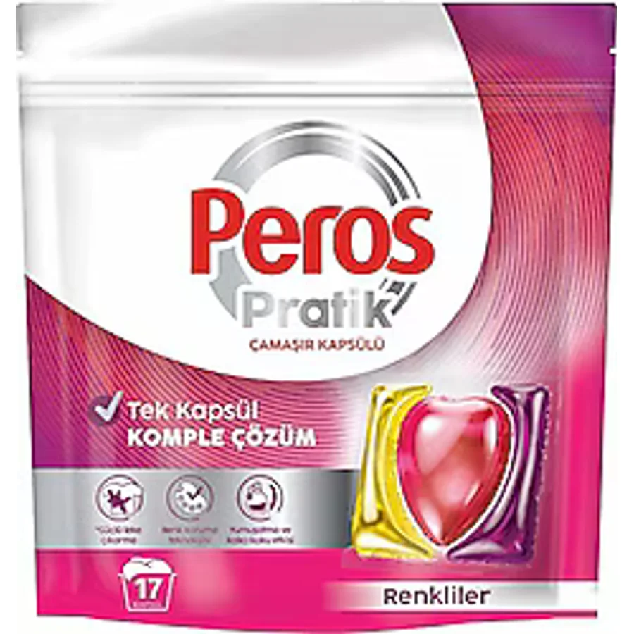 Peros Pratik Renkliler için Kapsül Çamaşır Deterjanı 17'li